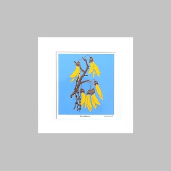 Kowhai Matted Hand Screen Print-artists-and-brands-The Vault