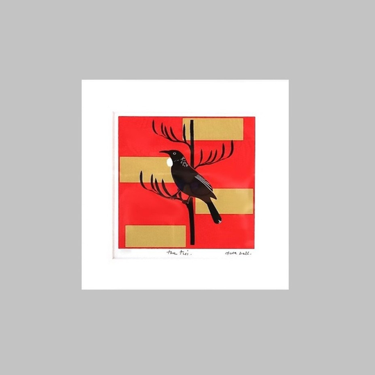 The Tui Matted Hand Screen Print Red