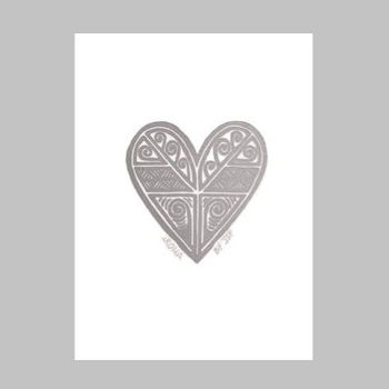 Aroha Wood Cut Print Silver-artists-and-brands-The Vault
