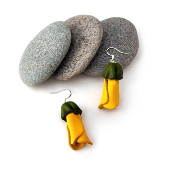 Kowhai Flower Earrings-jewellery-The Vault