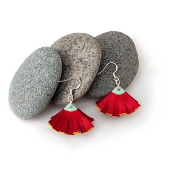 Pohutukawa Flower Earrings-jewellery-The Vault