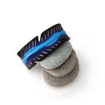 Leather Kokako Feather Cuff Small-jewellery-The Vault