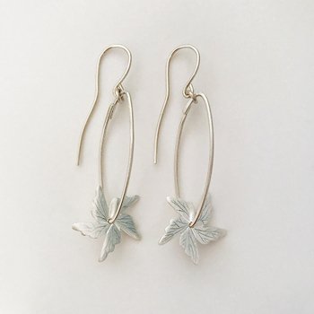 Silver Lacebark Flower Drop Earrings-jewellery-The Vault