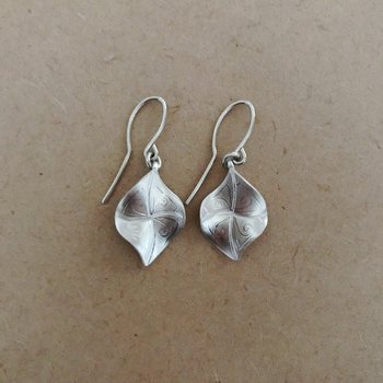 Silver Mini Leaf Earrings-jewellery-The Vault
