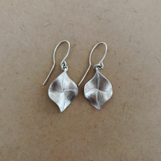 Silver Mini Leaf Earrings
