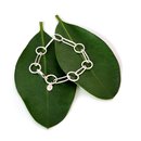 Silver Oval and Round Link Bracelet