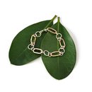 Silver Round and Brass Oval Link Bracelet 