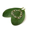 Silver Round and Brass Oval Link Bracelet 