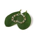 Silver and Brass Oval Link Bracelet