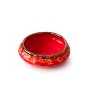 Large Red Bowl Yellow Scroll Detail