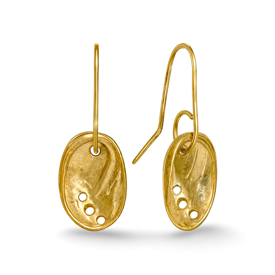 Baby Paua Earrings Gold Plate