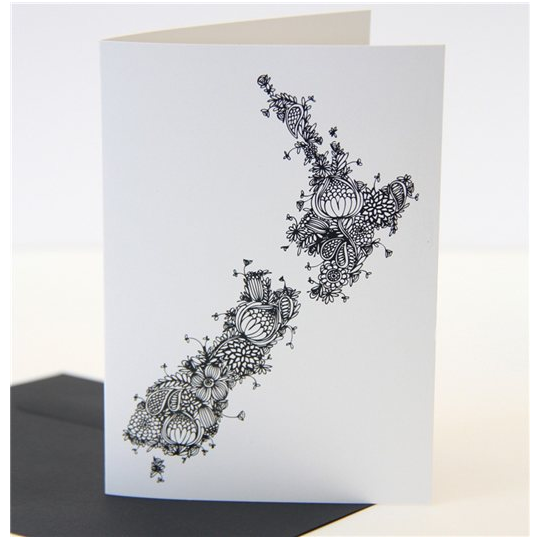 Illustrated NZ Map Card