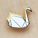 Origami Swan Brooch 