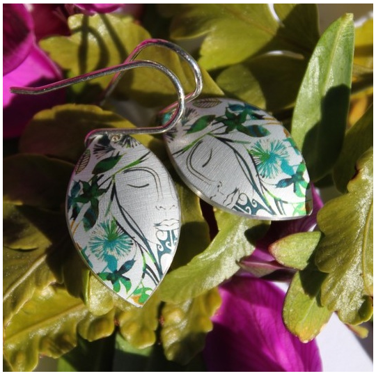 Alum Wahine Earrings Teal