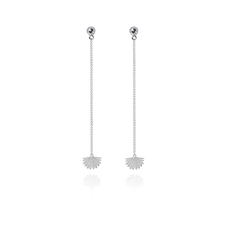 Mini Fan Tail Drop Earrings Silver-jewellery-The Vault