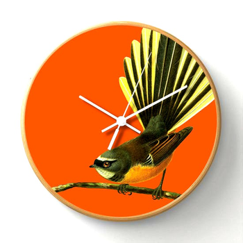 Bright Fantail Orange Clock