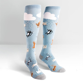Female Knee High Raining Cats and Dogs