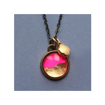 Petite Pink & Gold Foil Necklace