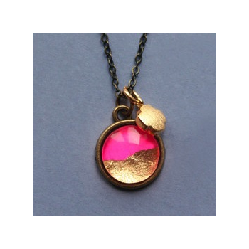 Petite Pink & Gold Foil Necklace