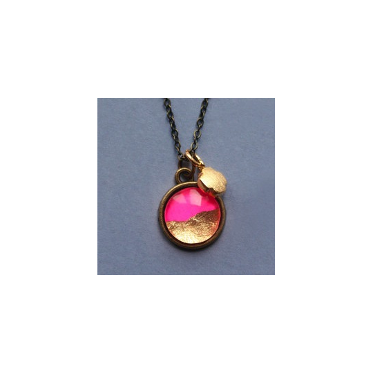 Petite Pink & Gold Foil Necklace