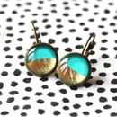Turquoise & Gold Foil Earrings