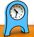 Small Cartoon Clock Rounded - Blue