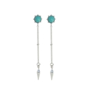 Stud Chain Drop Earrings Turquoise