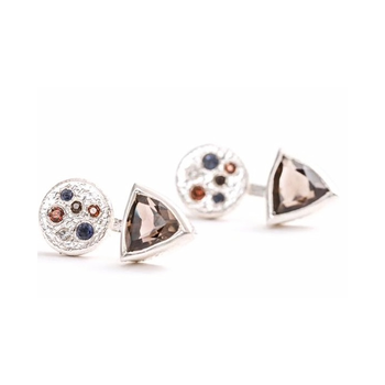 Silver Trillion Smoky Quartz earrings