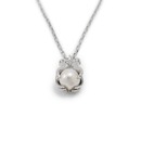 Pearl Crystal Ball Necklace Silver