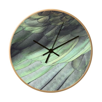 Kereru Feathers Wooden Frame Clock