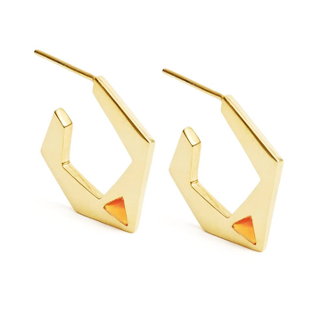Carnelian Earrings Gold Plate