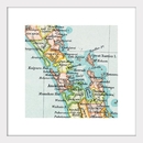 Vintage Map Print Auckland Matted