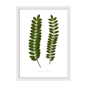 Kowhai Print Small Framed White