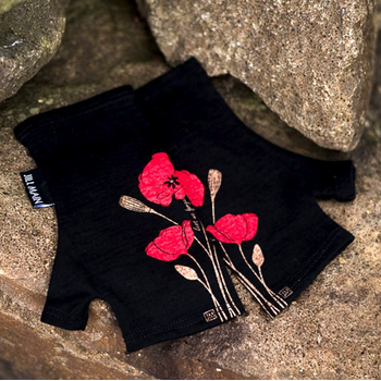 Merino Mitts Short Poppy Black