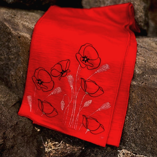 Merino Scarf Poppy Red