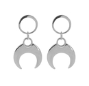 Silver Circle Studs Crescent Earrings