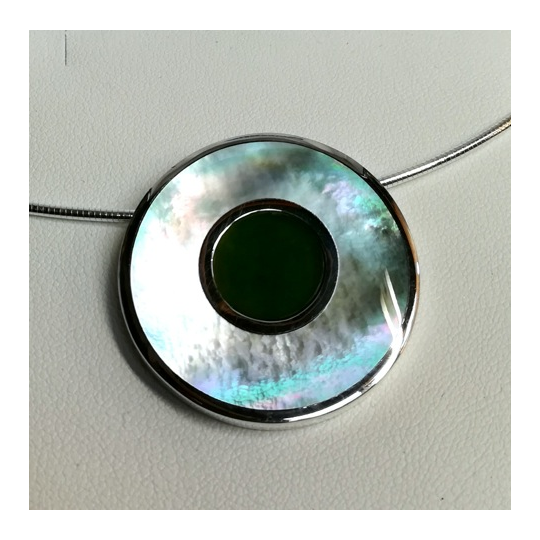 Cosmos Pendant Greenstone MOP