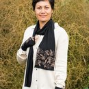 Merino Scarf Koru Pohutukawa Black