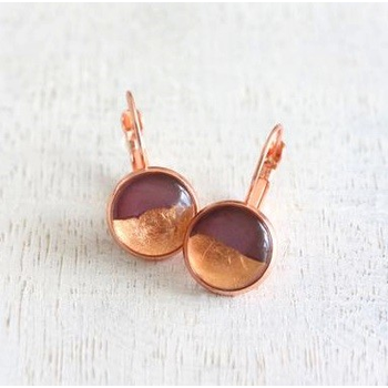 Plum & Copper Foil Earrings