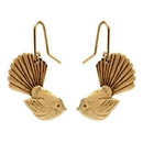 Gold Plated Fantail Small Earrings