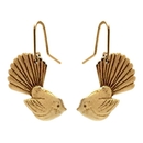 Gold Plated Fantail Small Earrings