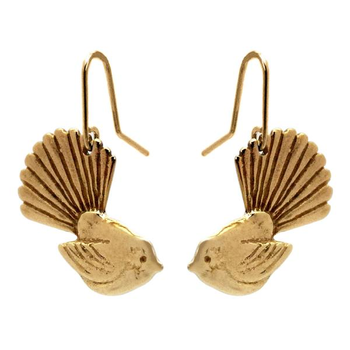 Gold Plated Fantail Small Earrings