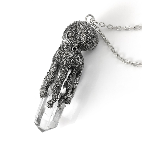 Octopus Laser Necklace Quartz Crystal   