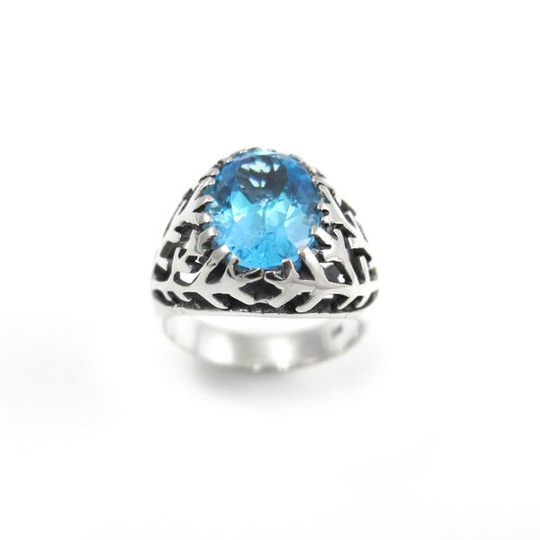 Snowflake Ring Blue Topaz