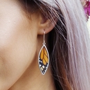 Monarch Leaf Earrings Silver