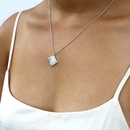 Geo Square Necklace Silver