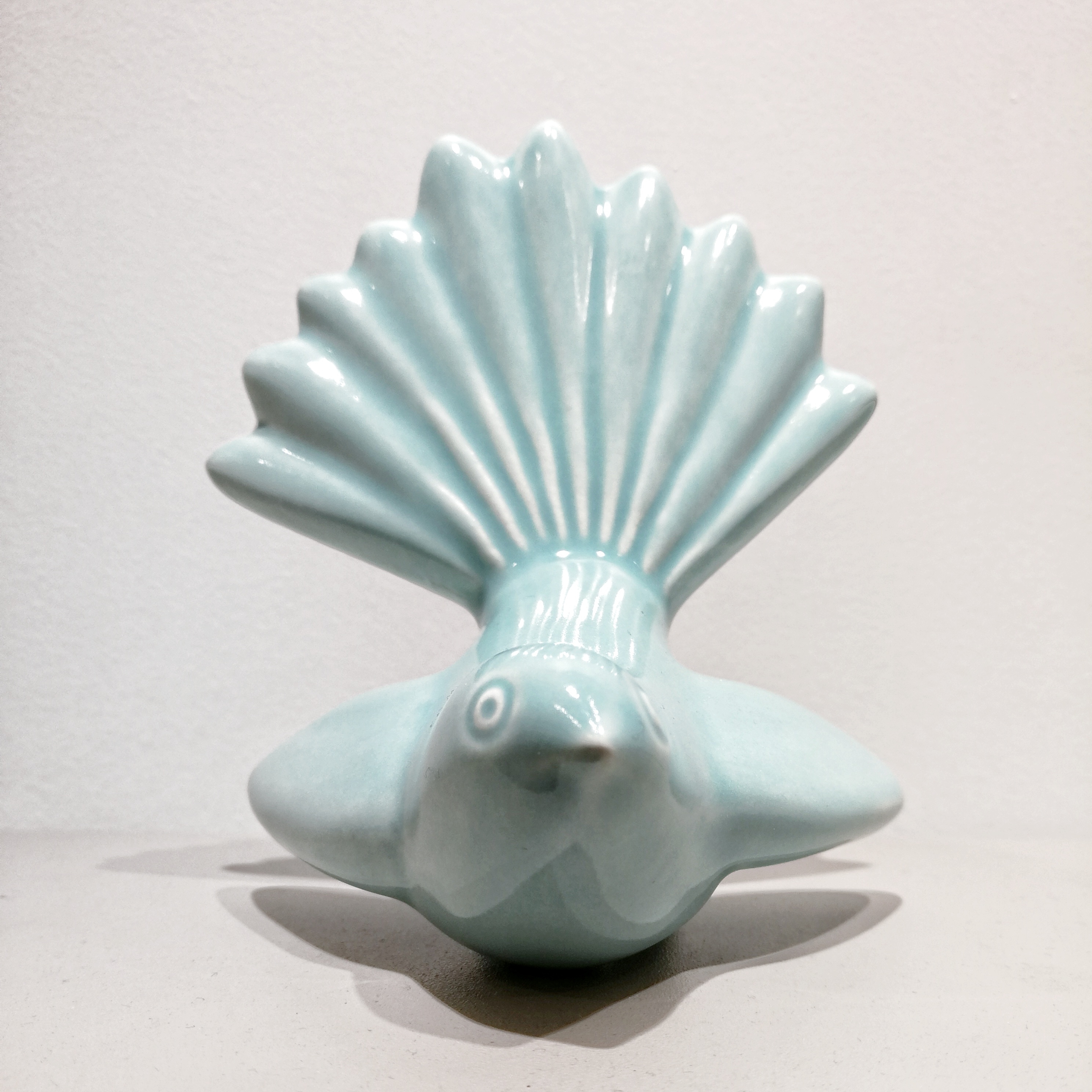 Ceramic Fantail Wall Art Turquoise Green Artist and