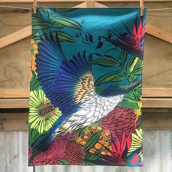 Flox Kingfisher/Kotare Tea Towel 