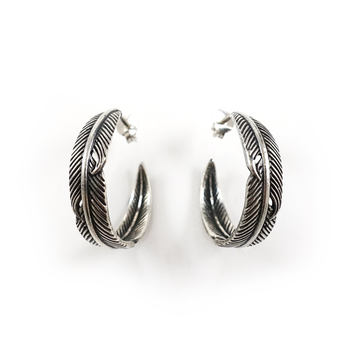 Twin Feather Hoop Earrings
