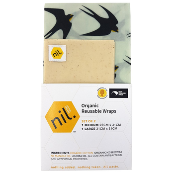 Organic Beeswax Food Wrap 2pk Bird 